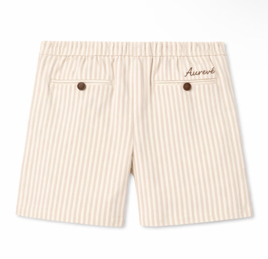 Aurevé Linen Shorts – Sand Stripe