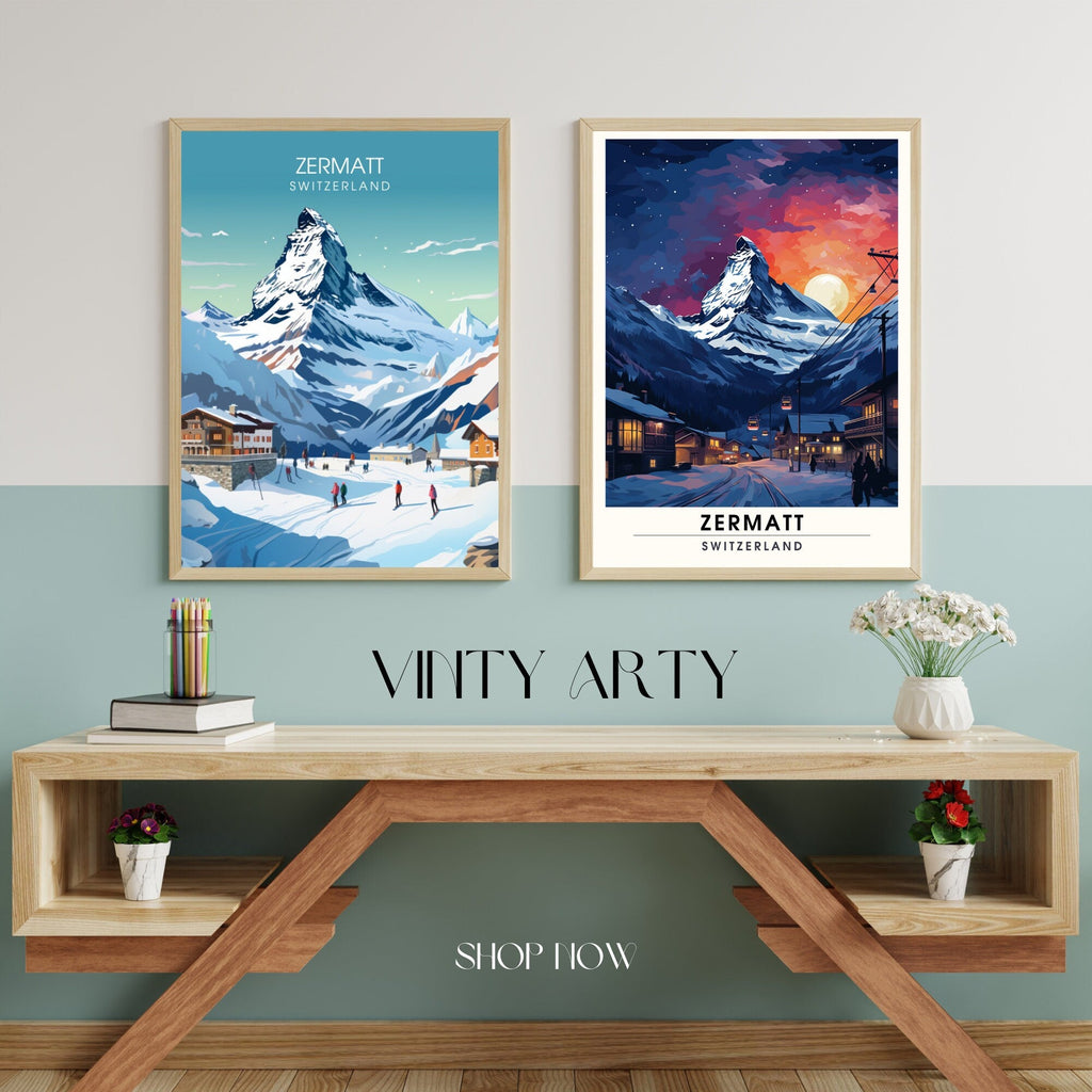 Affiche de voyage Zermatt, Suisse